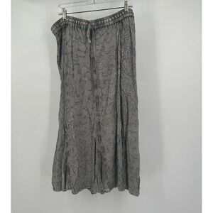Boho Whimsigoth Womens Embroidered Maxi Skirt Size 2X Flowing Textured